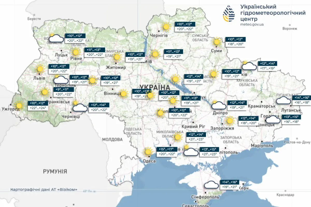Потепління прийде в Україну найближчими днями, лише в четвер на заході пройде дощ, інформує УкрГМЦ