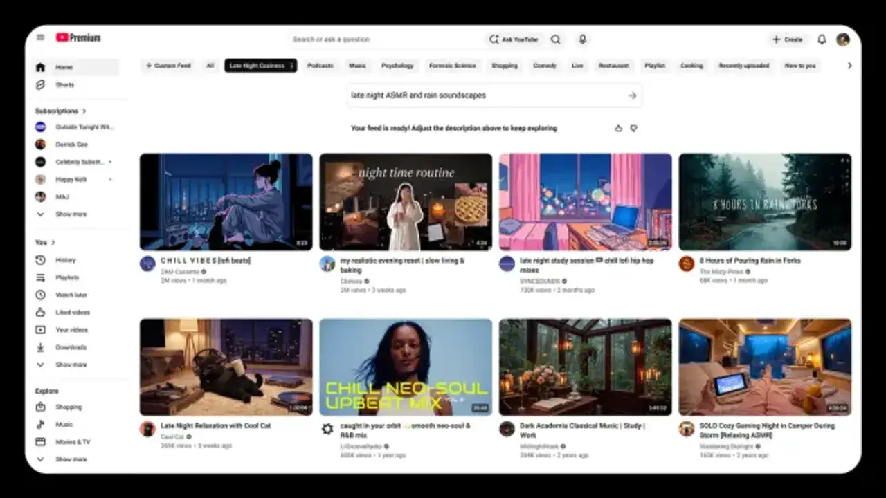 оновлення YouTube рекомендації 