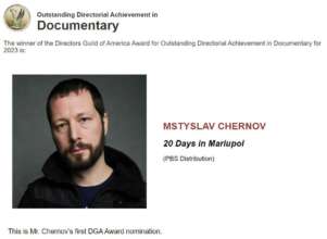 Мстислав Чернов отримав премію DGA Awards – Гільдії режисерів США Мстислав Чернов отримав премію DGA Awards – Гільдії режисерів США