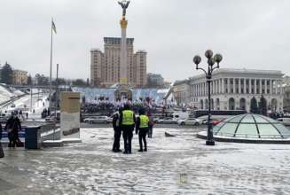 Мітингувальники-ФОПи перекрили Майдан Протест ФОПів в Києві (Фото з прес-служби поліції Києва у Facebook)