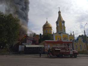 Окупанти обстріляли Куп'янськ/Фото: Facebook/Автор: Головне управління ДСНС України в Харківській області Пожежа