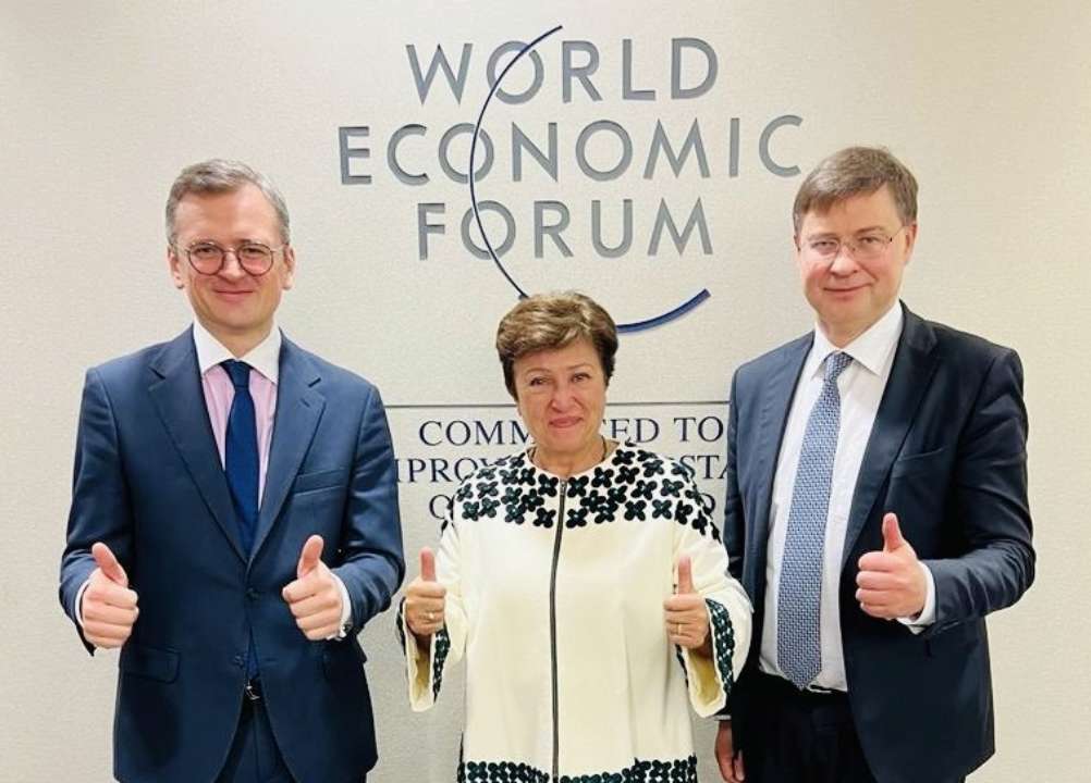 Глава МВФ і віце-президент ЄК обговорили підтримку України з главою її МЗС/Фото: Twitter