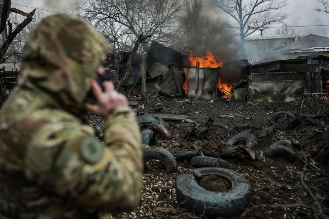 Как двигались "шахеды" и ракета во время ночной атаки 5 октября/Фото: Getty Images Как двигались "шахеды" и ракета во время ночной атаки 5 октября/Фото: Getty Images