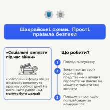 Шахрайська схема "Соціальні виплати під час війни"/Фото: МВС Шахрайська схема "Соціальні виплати під час війни": українців попереджають про пастку