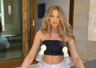 instagram.com/romeestrijd Роми Стрейд показала пышную грудь в пиджаке на голое тело
