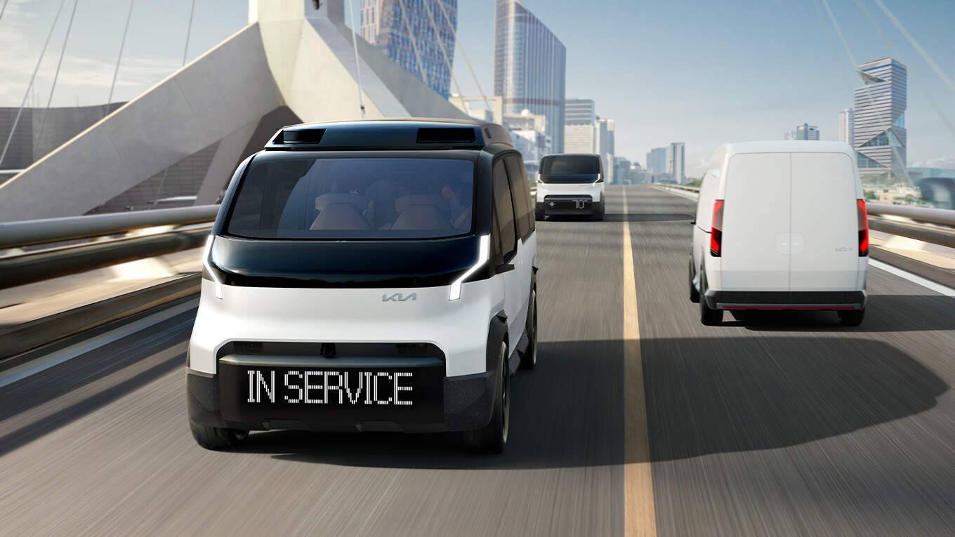 Kia показала пару інноваційних фургонів/Фото: Kia Kia готується вийти на ринок вантажівок, продемонструвавши пару інноваційних мікроавтобусів
