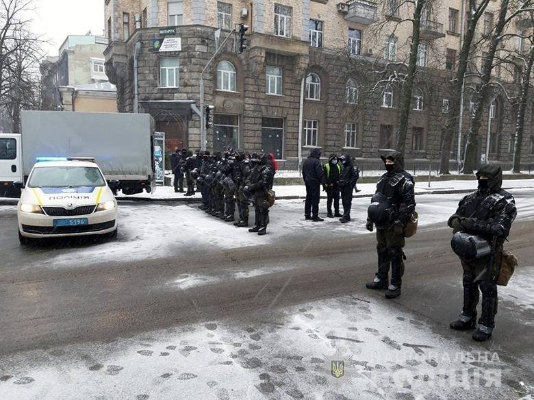 Митингующие ФОПы перекрыли Майдан Протест ФОПов в Киеве (Фото с пресс-службы полиции Киева в Facebook)
