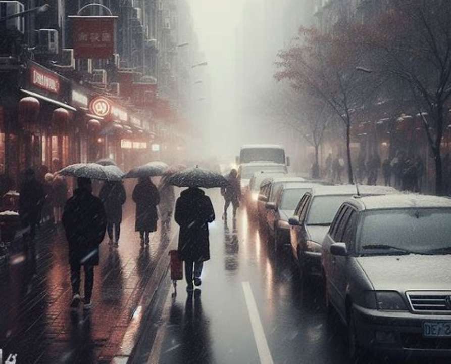 Также будет мокрый снег, временами с дождем/ Фото: ИИ bing