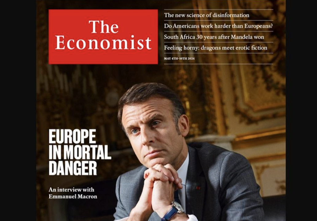 Обложка издания посвящена разговору с президентом Франции Макроном/Фото: The Economist "Европа должна рассматривать вариант размещения своих войск в Украине": новая обложка The Economist
