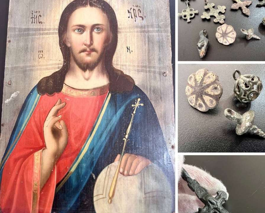 Київські митники вберегли від вивезення з України рідкісну ікону 19 століття та хрестики часів Русі