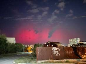 Червоне небо на Чернігівщині/Фото: соцмережі Червоне небо на Чернігівщині/Фото: соцмережі