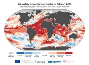Фото: Copernicus Лютий 2024 встановив температурний рекорд на Землі