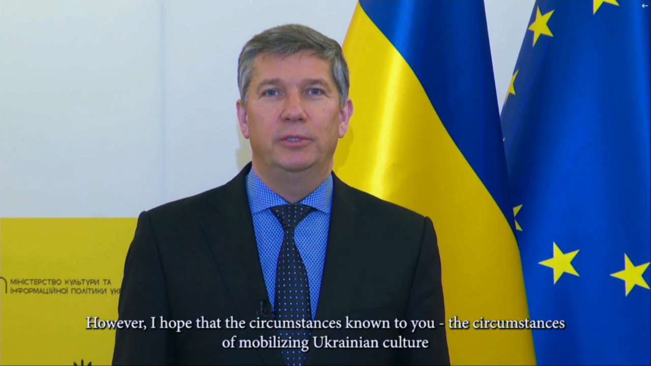 Карандєєв звернувся до країн ЄС із закликом посилити підтримку української культури/Фото: МКІП Карандєєв звернувся до країн ЄС із закликом посилити підтримку української культури