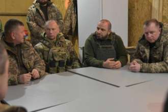 Умєров, Залужний і Шаптала відвідали позиції в районі Куп'янська/Фото: ministry_of_defense_ua Умєров, Залужний і Шаптала відвідали позиції Сил оборони в районі Куп'янська