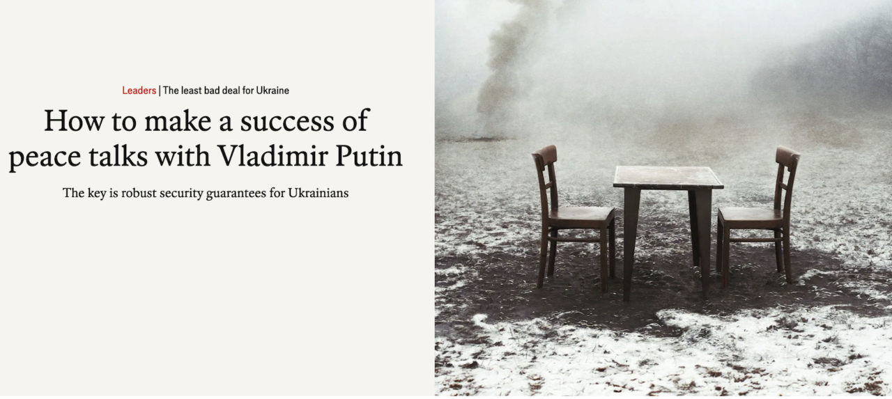 Як досягти успіху в мирних переговорах з путіним?: розмірковує The Economist/Фото: The Economist Як досягти успіху в мирних переговорах з путіним?: розмірковує The Economist/Фото: The Economist