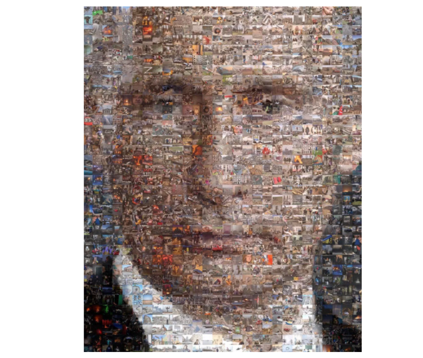 Портрет путина с 1500 фотографий войны в Украине. Фото: Инстаграм Pkritchko Портрет Путина