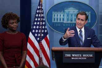 У США обіцяють жорстку відповідь на анексію нових територій України/Фото: Alex Wong/Getty Images Джон Кірбі