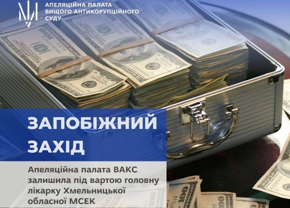 Апеляційна палата ВАКС залишила під вартою голову Хмельницької обласної МСЕК/Фото: apvasgovua Апеляційна палата ВАКС залишила під вартою голову Хмельницької обласної МСЕК Крупу