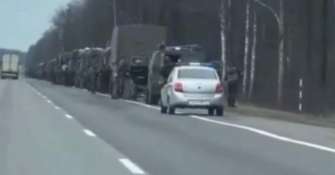 В Беларуси заметили военную технику, движущуюся в сторону Украины/Фото: кадр из видео военная техника