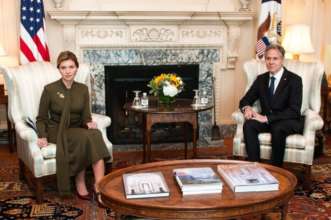 Первая леди Украины приехала в США и выступит перед Конгрессом/Фото: Brendan Hoffman/Getty Images Елена Зеленская встретилась в США с Энтони Блинкеном