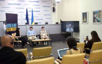 Йдеться про відповідальність п’яти провідних російських пропагандистів/Фото: Media Center Ukraine До МКС спрямували подання щодо відповідальності 5 провідних російських пропагандистів