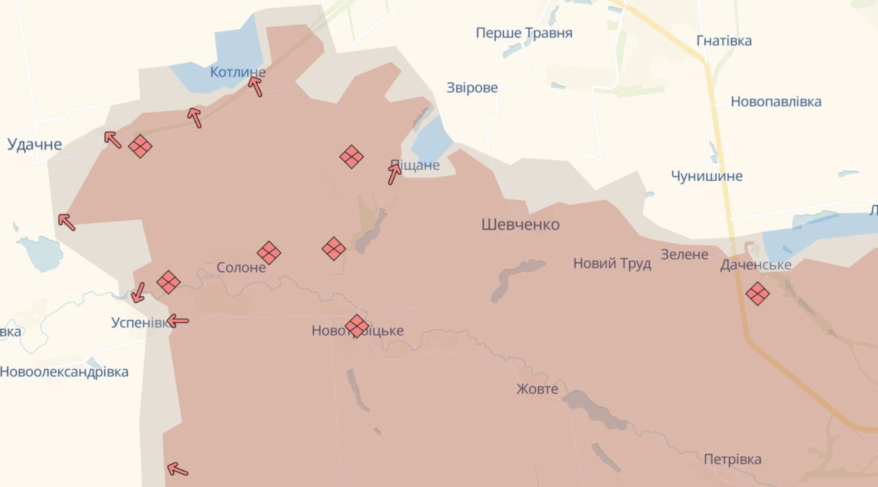 Враг продвинулся в Песчаном, возле Погребков, Надежды и Загрызово/Фото: DeepState Враг продвинулся в Песчаном, возле Погребков, Надежды и Загрызово – DeepState