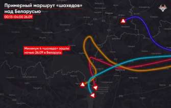 Минимум 4 "шахеда" ночью зашли в беларусь, один залетел из рф/Фото: Беларускі Гаюн Минимум 4 "шахеда" ночью зашли в Беларусь, один залетел из рф/Фото: Беларускі Гаюн