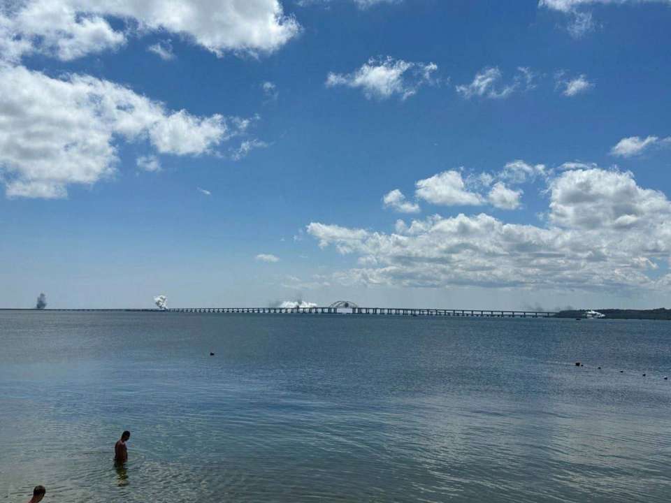 Гуменюк рассказала о ситуации на Крымском мосту. Фото: Телеграм-канал Крымский ветер Керченский мост после подрыва