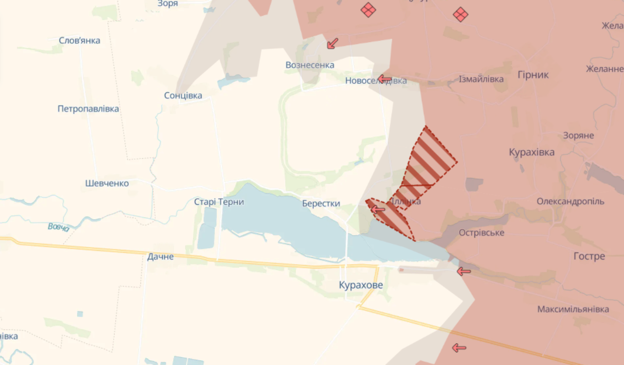 Оккупанты заняли Ильинку на берегу Кураховского водохранилища — DeepState