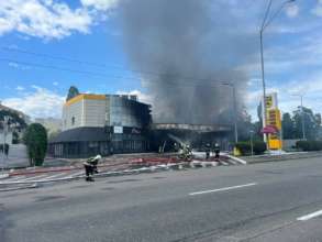 В Киеве произошел пожар на АЗС/Фото: ГСЧС В Киеве произошел масштабный пожар на АЗС: есть пострадавшие