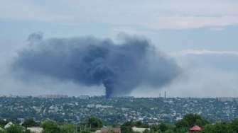 Пролунали 12 вибухів у Луганську. Фото: Артем Лисогор вибухи в луганську