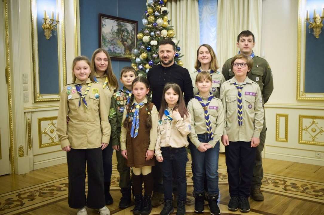 Встреча Зеленского с представителями скаутских организаций Украины. Фото: ОП вифлеемский огонь 2024