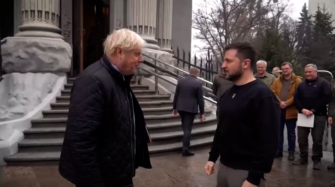 Володимир Зеленський зустрівся з Борисом Джонсоном. Фото: Скриншот відео Борис Джонсон