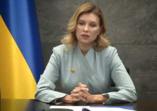 Елена Зеленская не смогла сдержать эмоции во время интервью японскому телеканалу/Скриншот с видео Зеленская не смогла сдержать слез, рассказывая о жертве российской атаки по Виннице