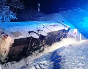 У Польщі перекинувся пасажирський автобус. Фото: RMF24 ДТП у Польщі