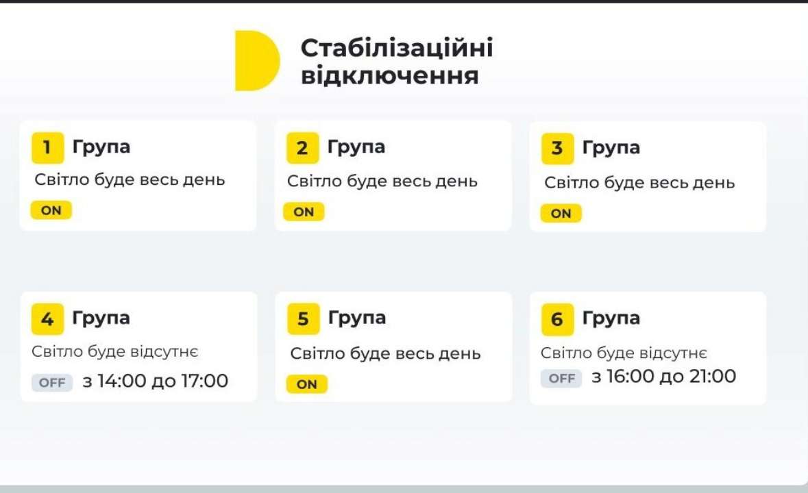 графіки відключень