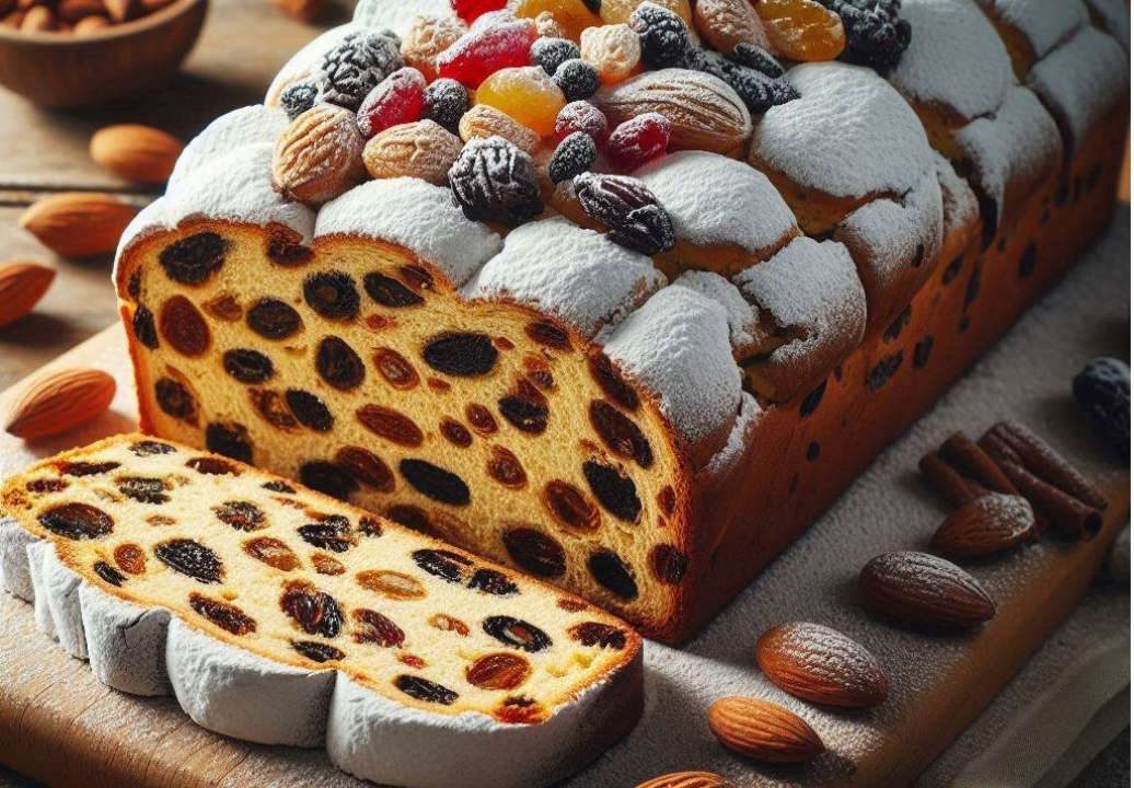 Святковий хліб штолен/Фото: Bing Вчимося готувати святковий хліб штолен з горіхами та сухофруктами