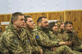 Поздравление с 30-летием ВСУ /Фото: штаб ООС for Facebook Военные
