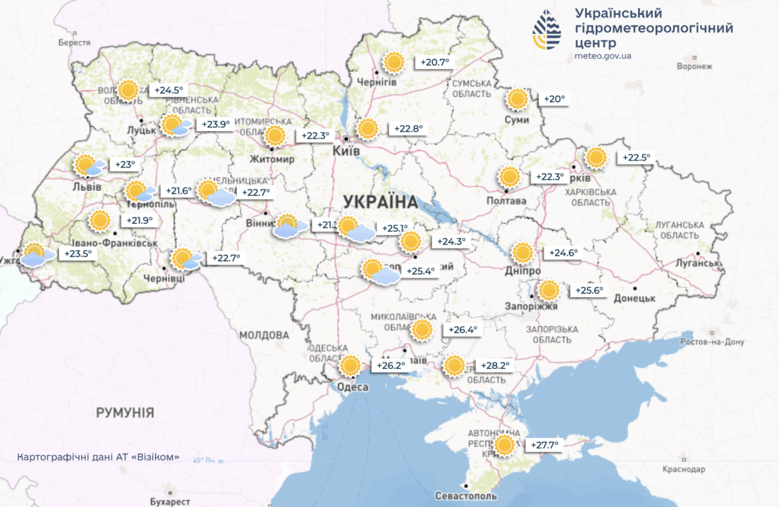 Погода на 19 серпня в Україні Погода на 19 серпня в Україні