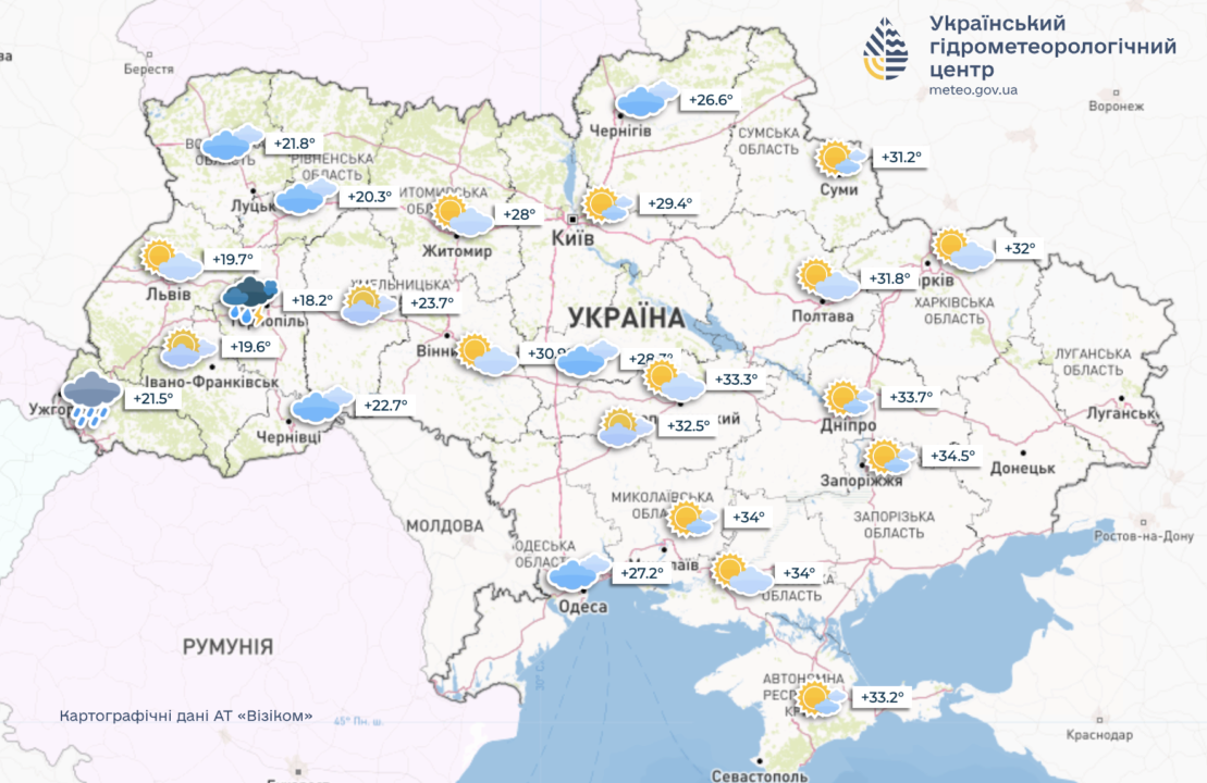 Погода на 3 липня в Україні: спека спадає, більшість областей накривають грози