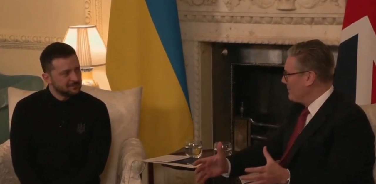 Зеленський зустрівся з прем’єр-міністром Британії. Скриншот відео Кір Стармер Зеленський зустріч