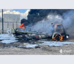 Фото: dbr.gov.ua Пожар воинской части в Рубежном