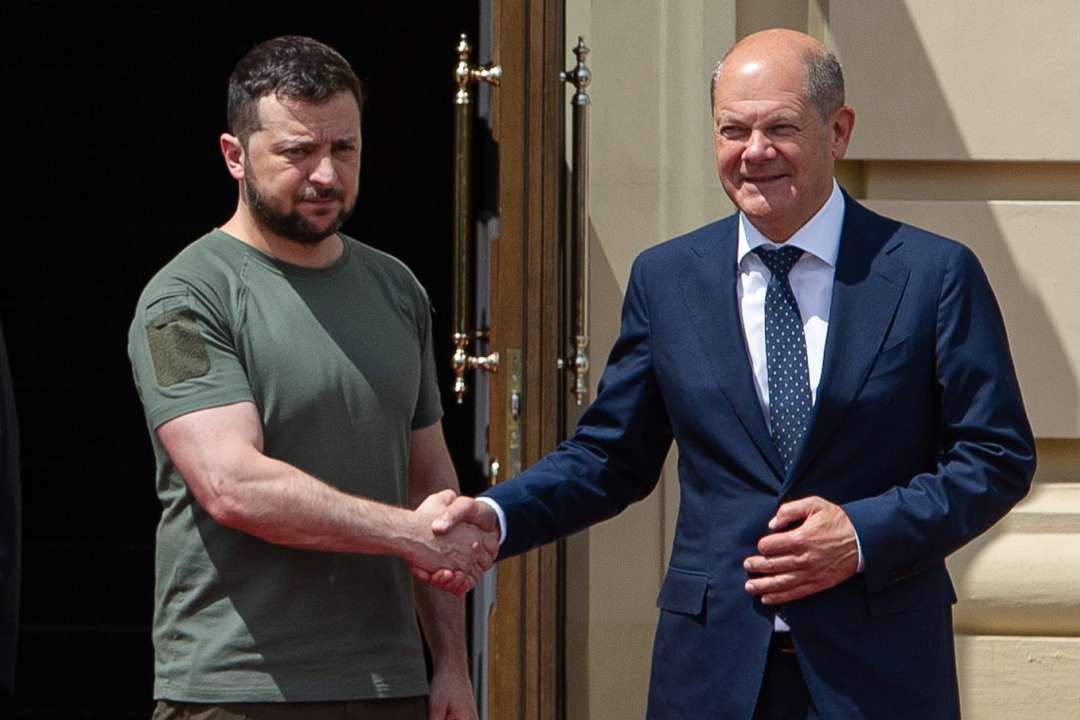 Канцлер Германии Олаф Шольц и президент Украины Владимир Зеленский