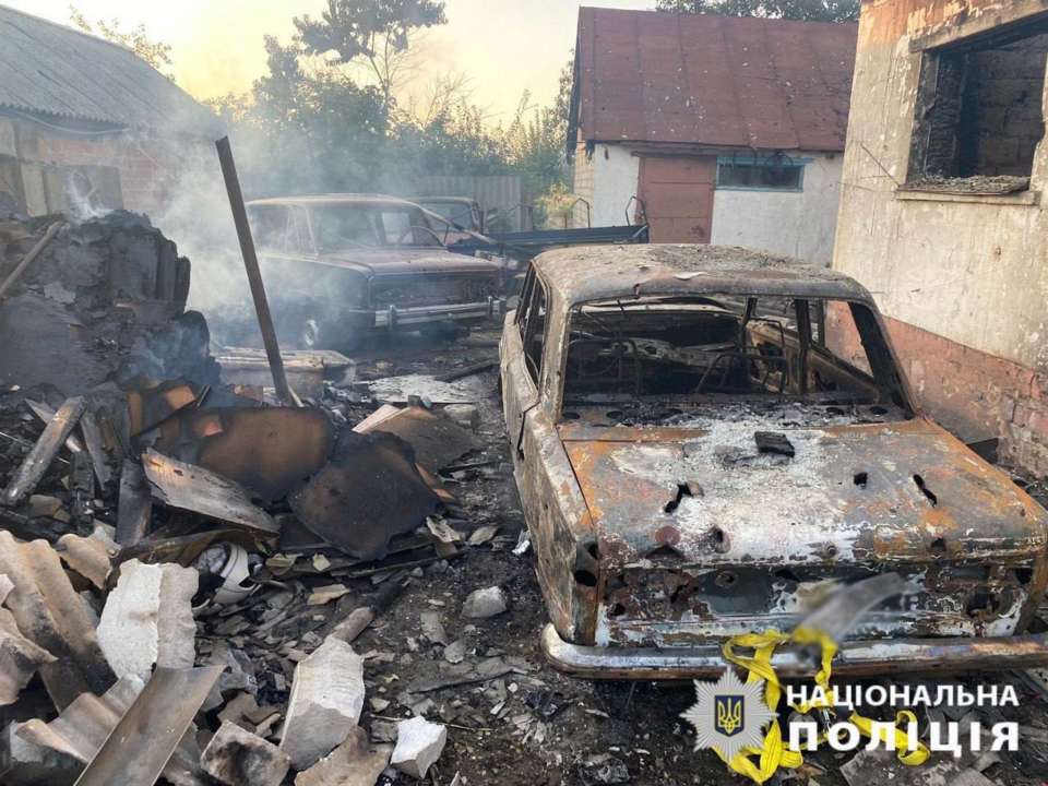 Наслідки ворожих атак на 30 серпня/Фото: Нацполіція Наслідки ворожих атак на 30 серпня/Фото: Нацполіція