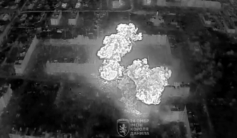 Рашисти обстрілюють Часів Яр/Фото: кадр з відео 24 ОМБр імені короля Данила Рашисти обстрілюють Часів Яр/Фото: кадр з відео 24 ОМБр імені короля Данила