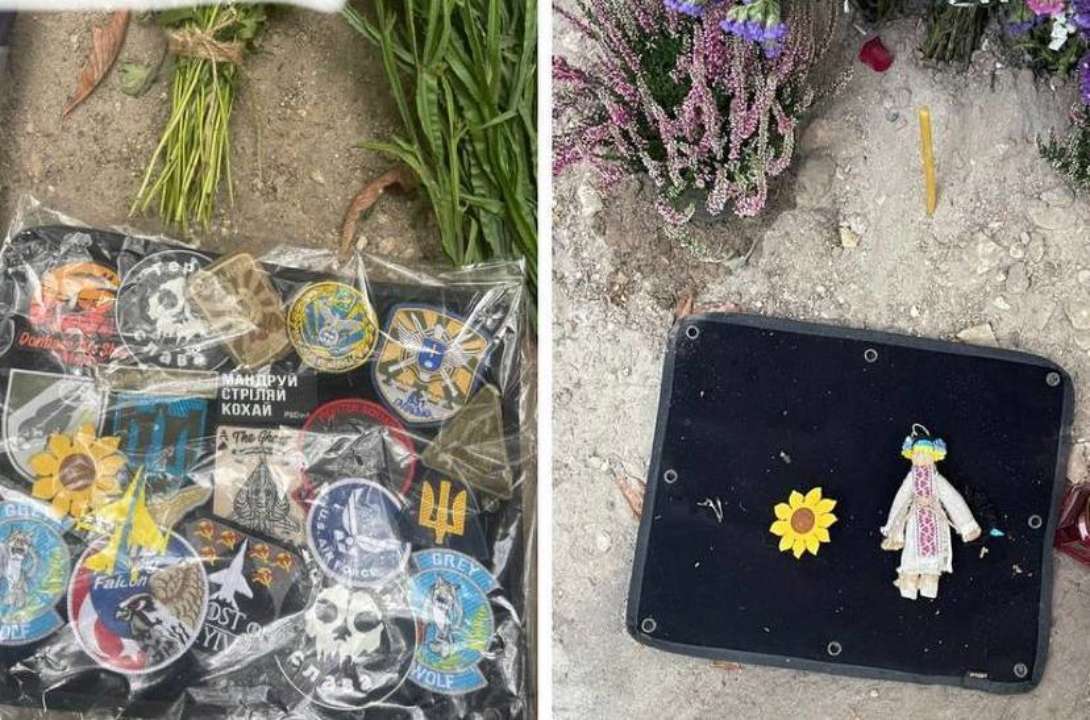 Невідомі пограбували могилу українського пілота / Фото: twitter.com/MelaniePodolyak Невідомі пограбували могилу українського пілота / Фото: twitter.com/MelaniePodolyak