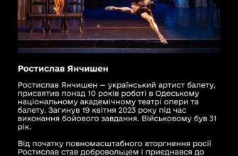 Ростислав Янчишен / Фото: Министерство культуры и информационной политики Украины От балета до фронта: истории талантливых танцовщиков, которые отдали жизнь за Украину