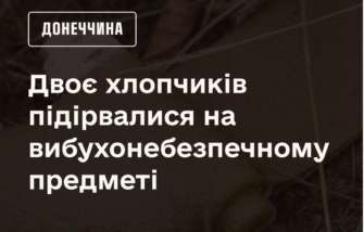 Двое мальчиков подорвались на взрывчатке / Фото: ГСЧС Двое детей в Донецкой области подорвались на взрывчатке