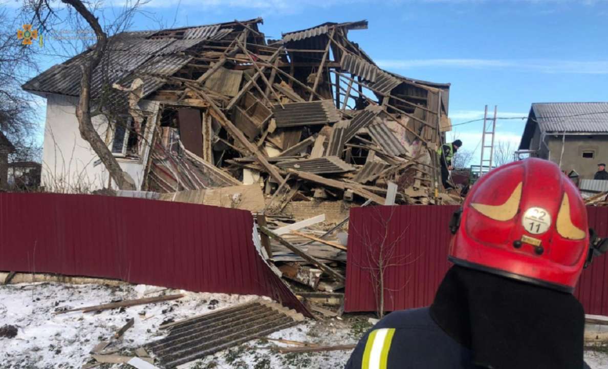 На Львівщині від вибуху постраждали люди/Фото: ДСНС На Львівщині від вибуху постраждали люди