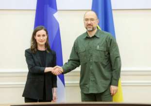 Финляндия поможет восстановить инфраструктуру в украинских городах/Фото: gov.ua Шмыгал и Марин